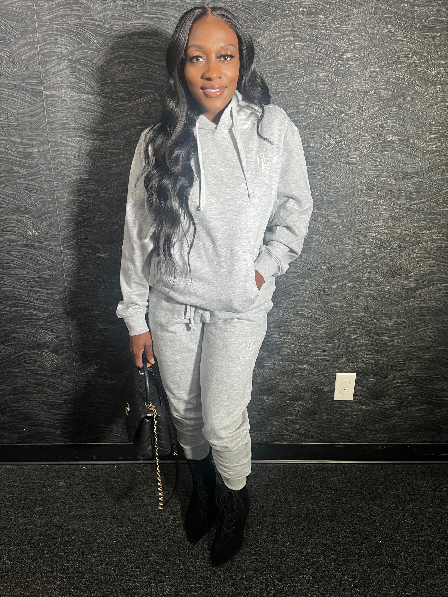 Belle Elan Gray jogger Set