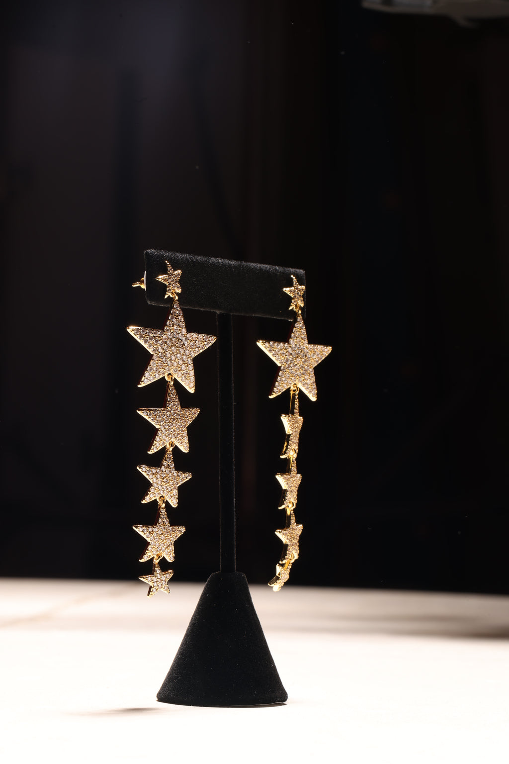 Gold Swarovski Crystal Star Earrings